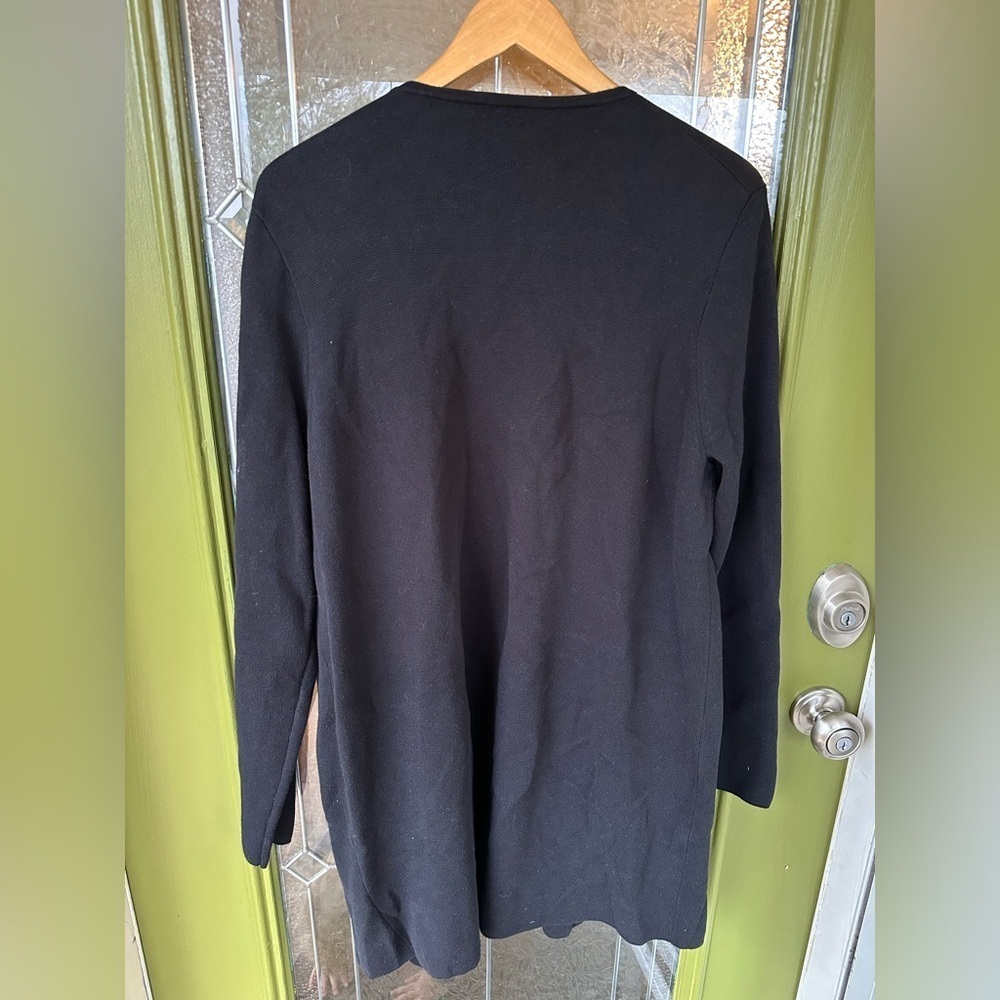 J CREW Sz XXL Black Collarless Open Cardigan Pockets #AN051 Business Casual - Picture 7 of 7